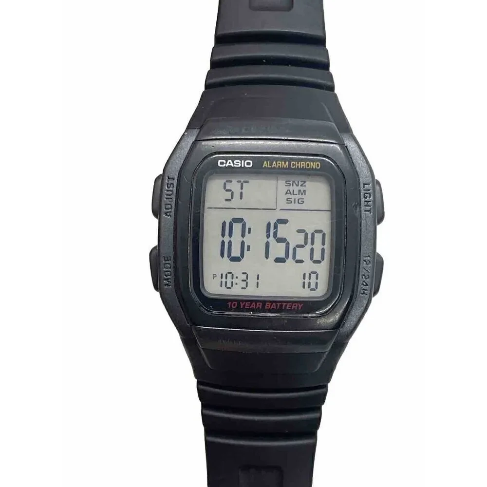Casio 3239 W-96H Men’s Alarm Chronograph Watch WR 50M Black Resin